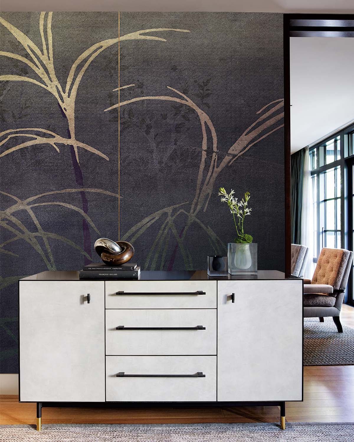 Bastion Grey Japanese Prairie in Autumn Mural M2941