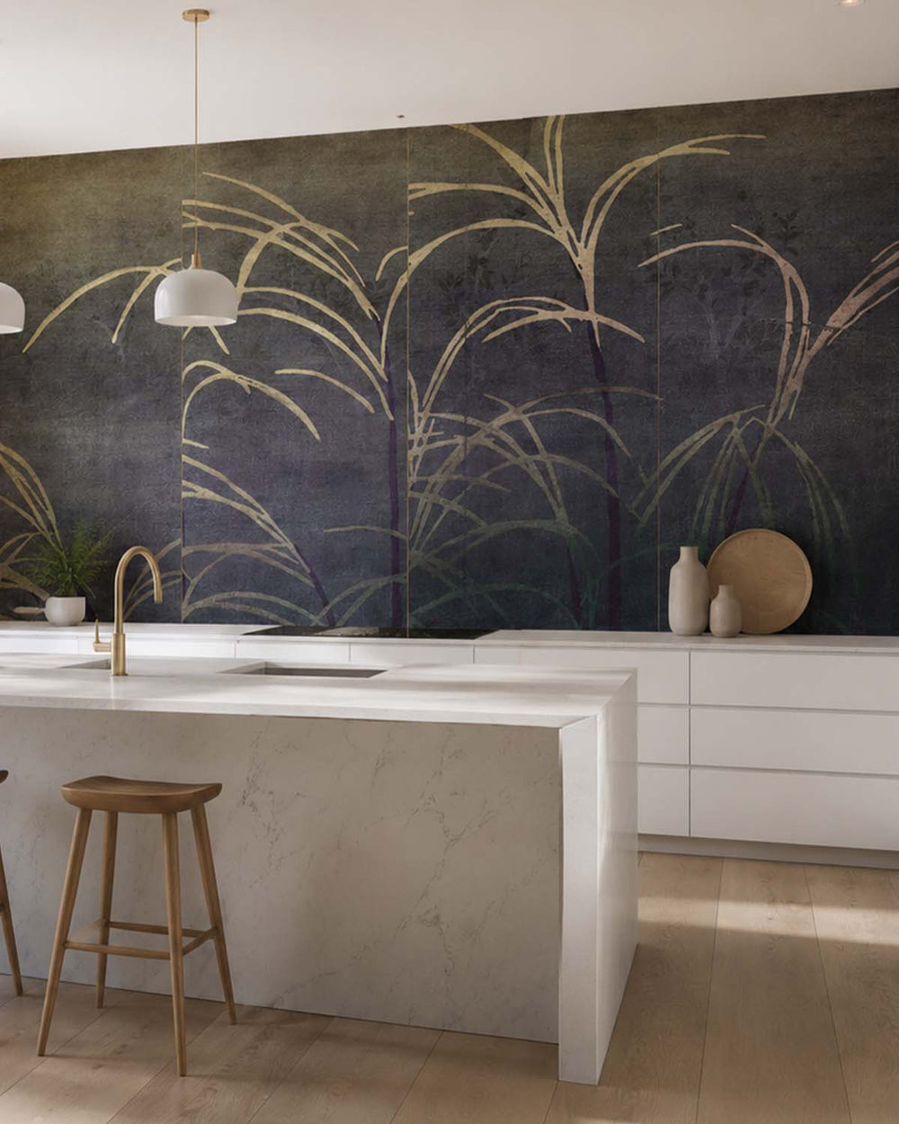 Bastion Grey Japanese Prairie in Autumn Mural M2941- Sample