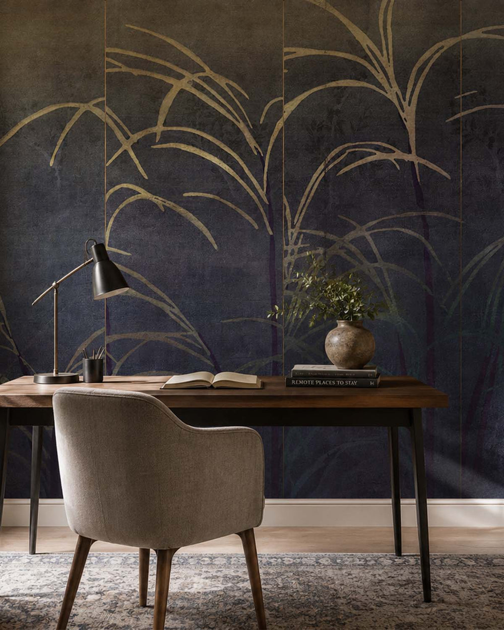 Bastion Grey Japanese Prairie in Autumn Mural M2941- Sample