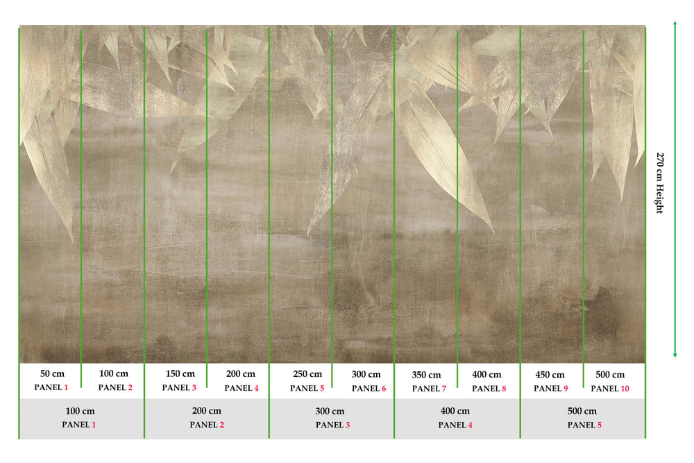 Pale Oyster Canopy of Bamboo Leaves Mural M2943