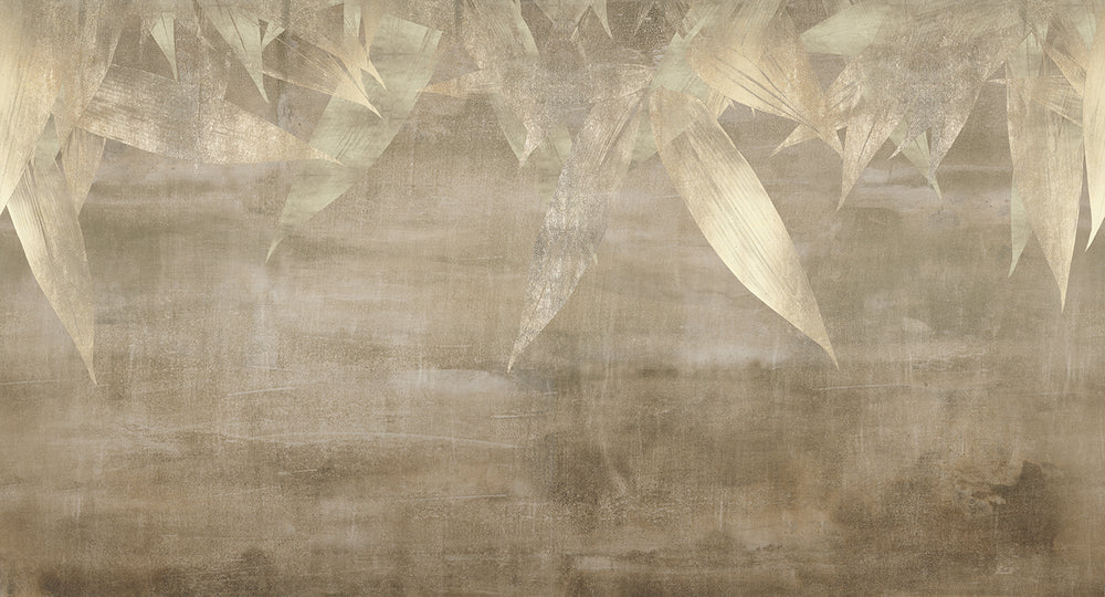 Pale Oyster Canopy of Bamboo Leaves Mural M2943- Sample