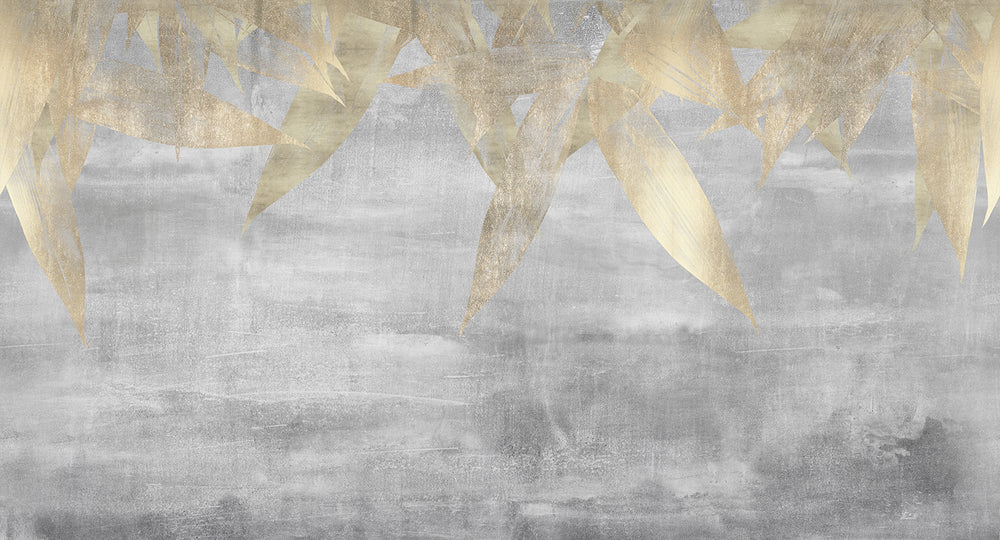 Rainy Grey Canopy of Bamboo Leaves Mural M2944