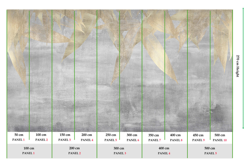 Rainy Grey Canopy of Bamboo Leaves Mural M2944- Sample