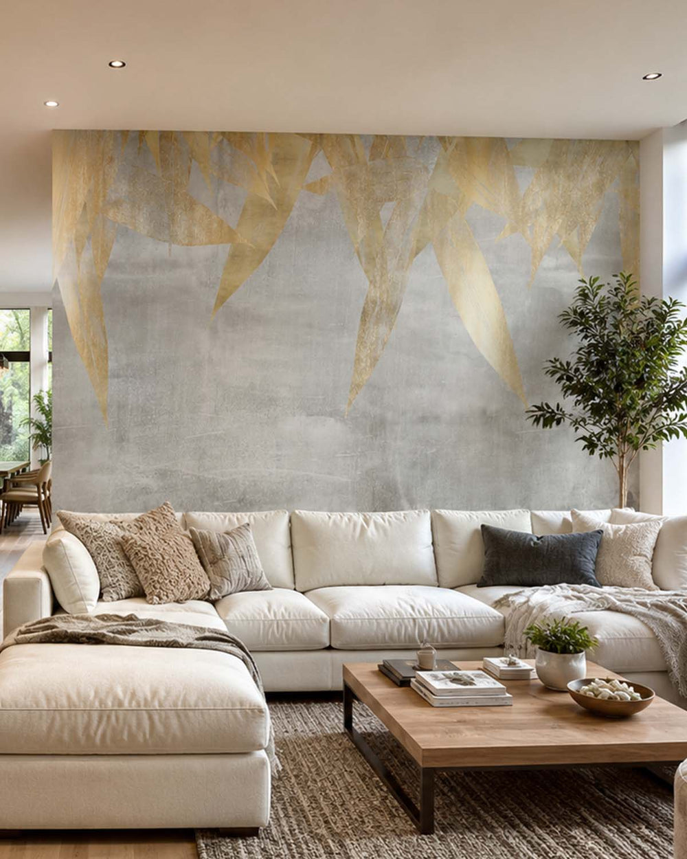 Rainy Grey Canopy of Bamboo Leaves Mural M2944- Sample