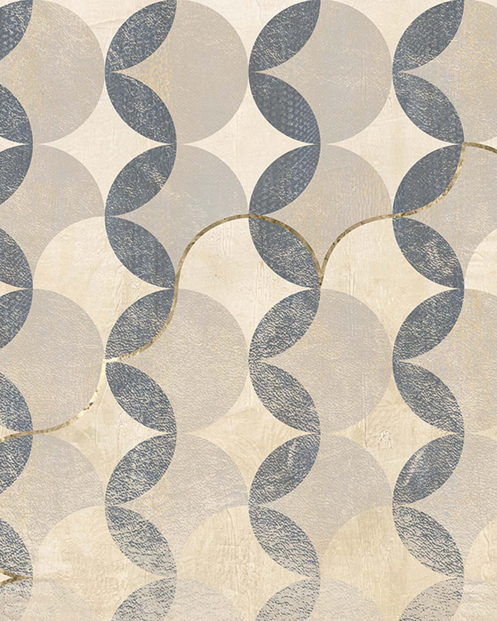Glazed Pears Distressed Geometric Arc Mural M2946- Sample