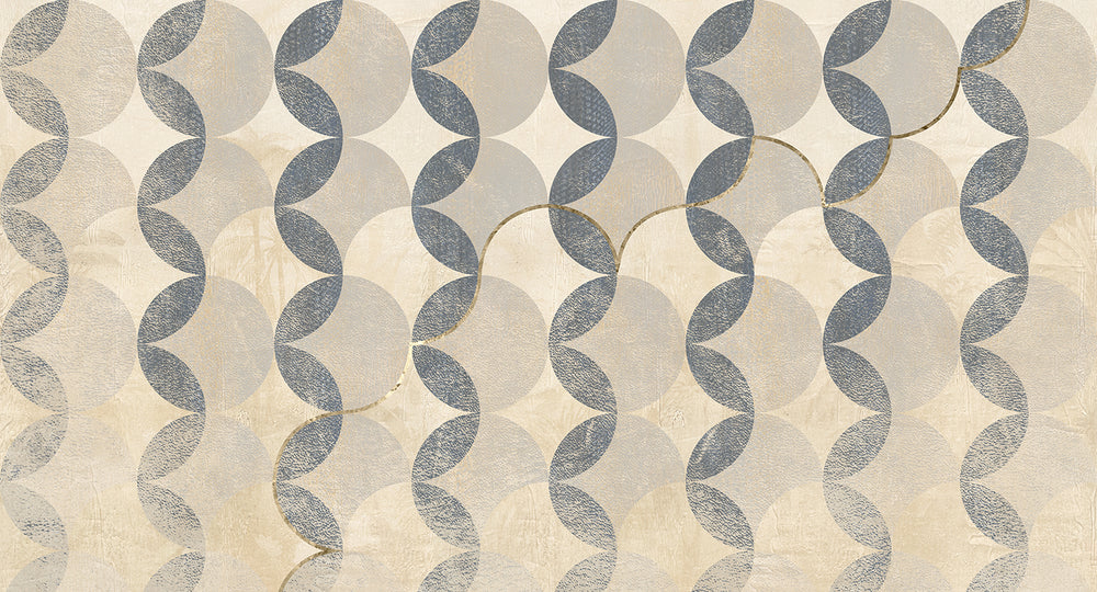 Glazed Pears Distressed Geometric Arc Mural M2946- Sample
