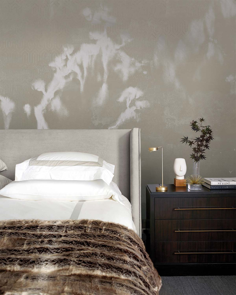 Abbey Stone Misty Mountain Landscape Mural M2950