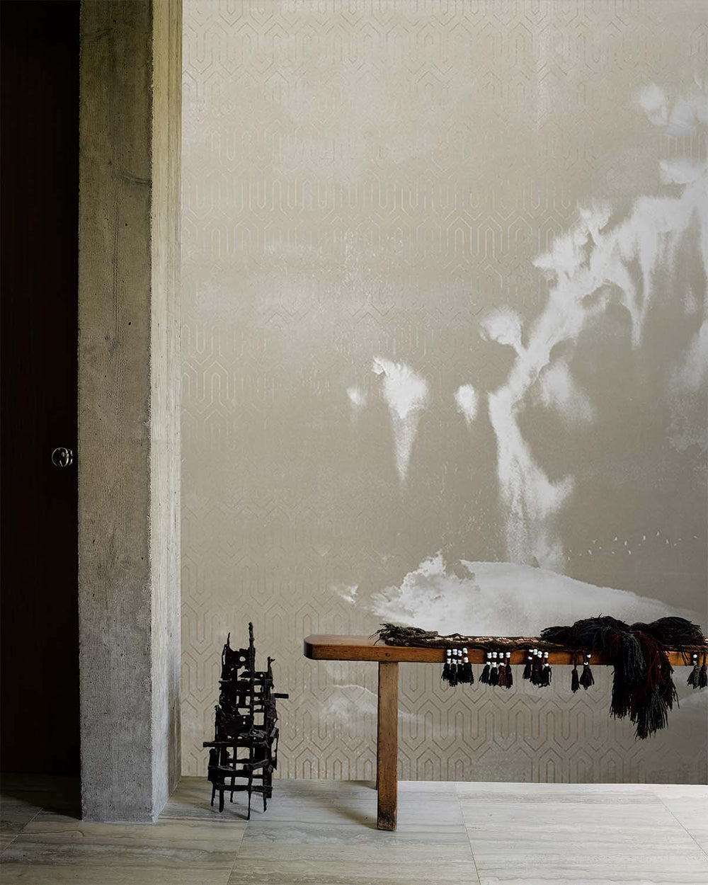 Abbey Stone Misty Mountain Landscape Mural M2950