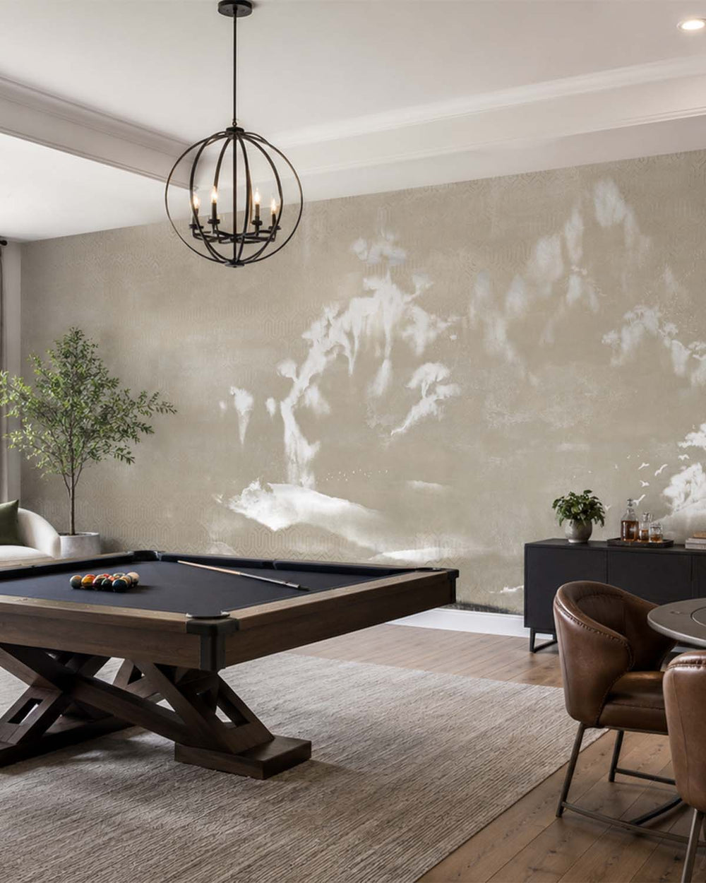 Abbey Stone Misty Mountain Landscape Mural M2950