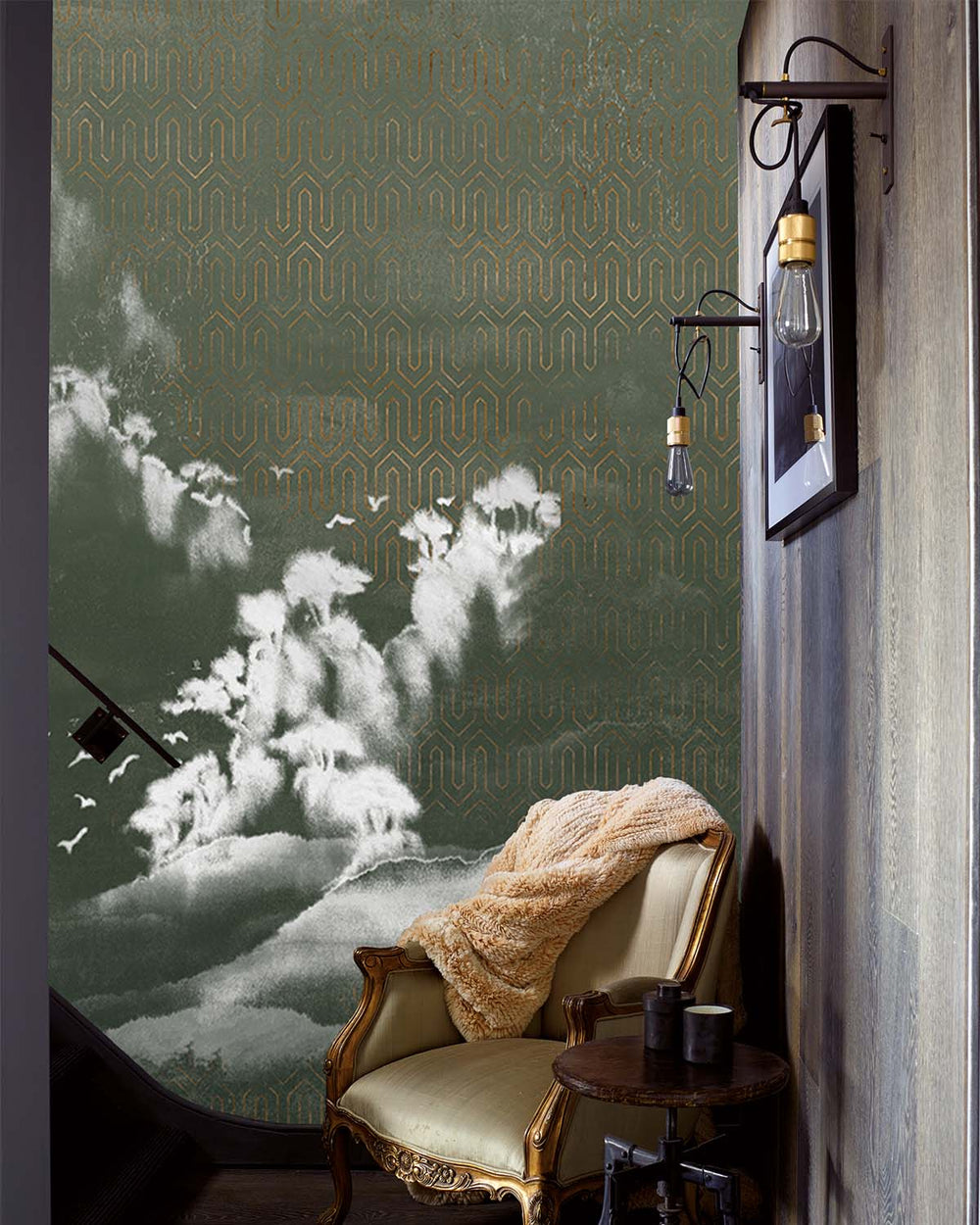 Charcoal Smoke Misty Mountain Lansdcape Mural M2952- Sample