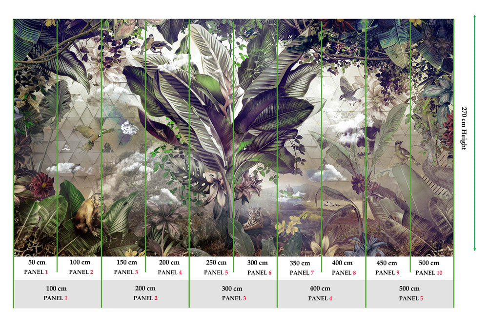 La Grange Tropical African Jungle Mural M2955- Sample