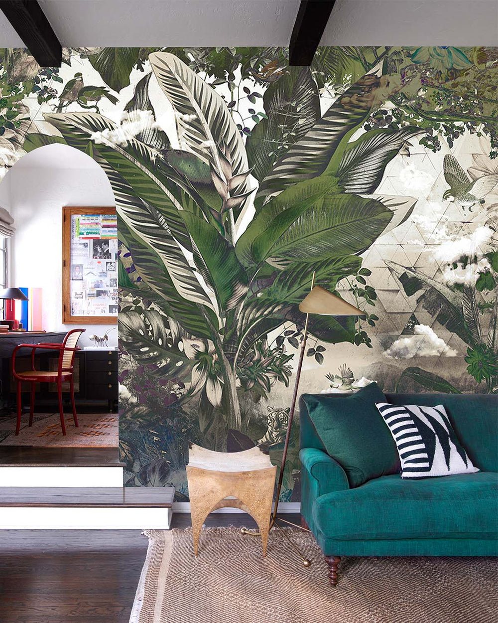 Palm Leaf Tropical African Jungle Mural M2956
