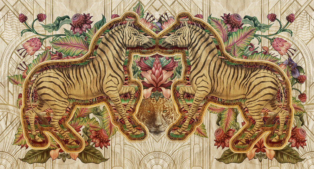 Clumsy Caramel Art Deco Safari Jungle Mural M2958