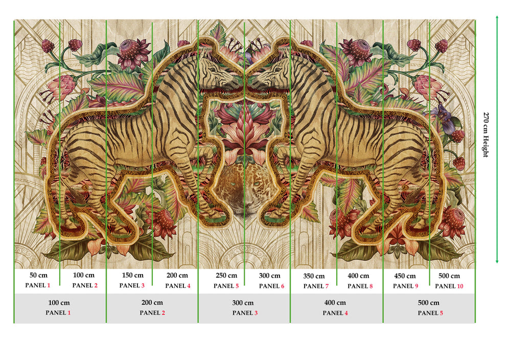 Clumsy Caramel Art Deco Safari Jungle Mural M2958- Sample