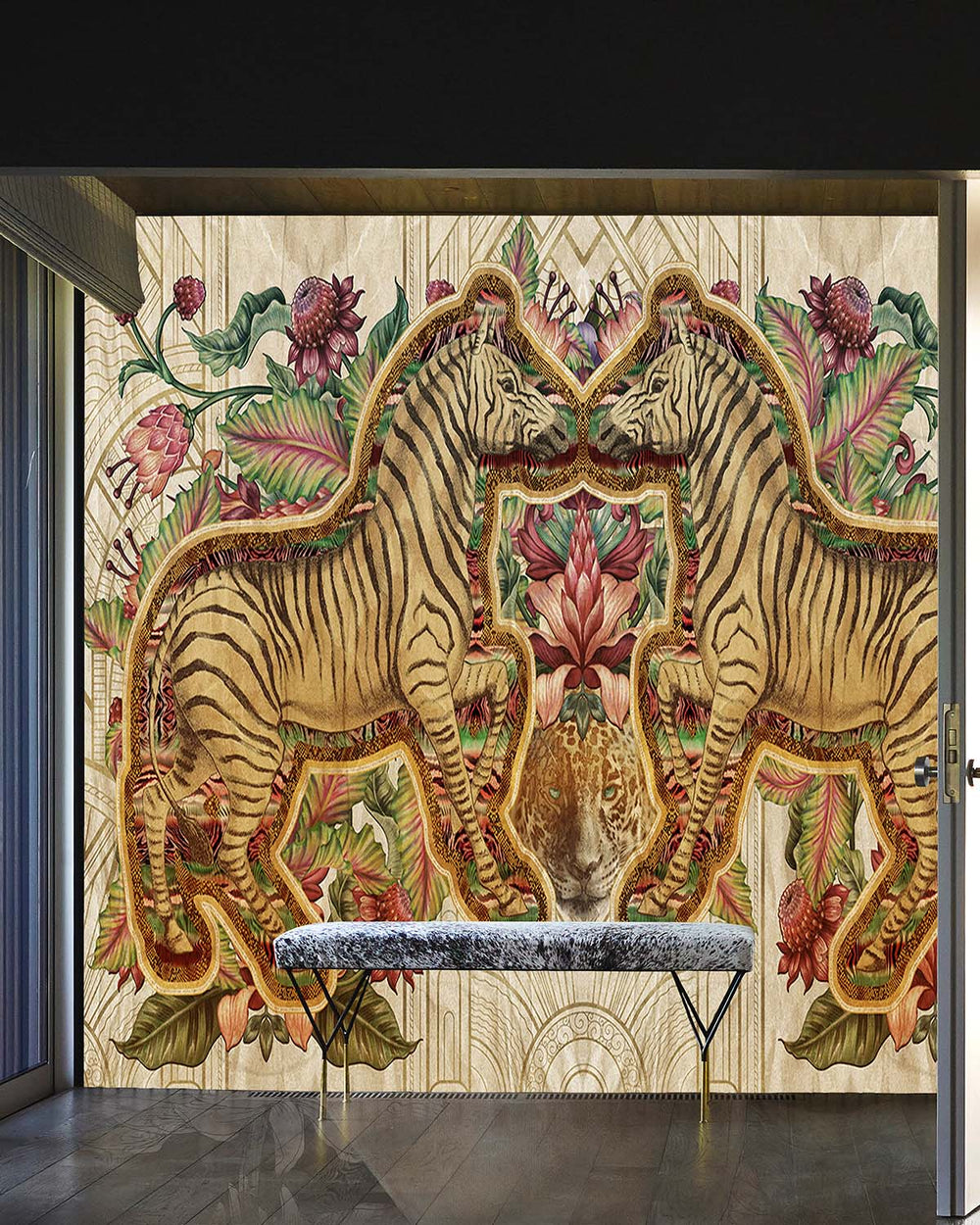 Clumsy Caramel Art Deco Safari Jungle Mural M2958