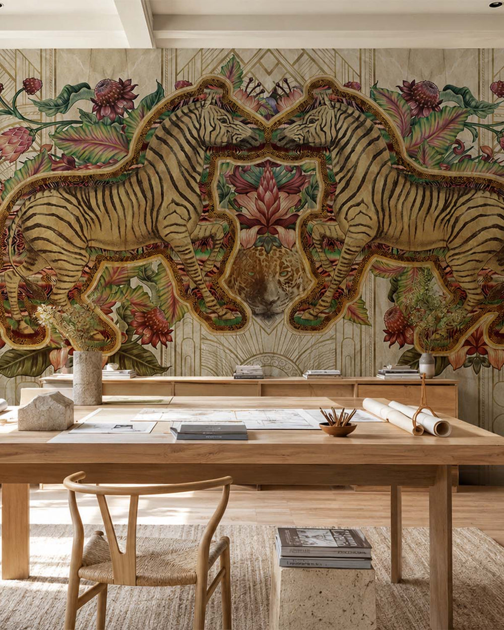 Clumsy Caramel Art Deco Safari Jungle Mural M2958