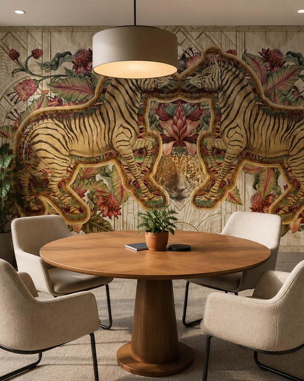 Clumsy Caramel Art Deco Safari Jungle Mural M2958
