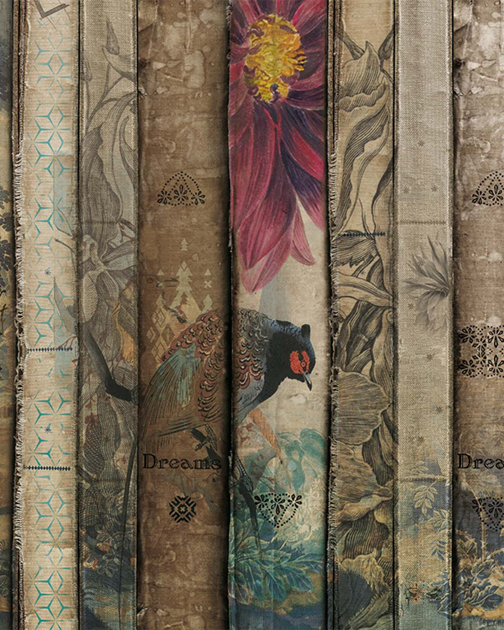 Moroccan Blunt Vintage Bookshelf Mural M2961