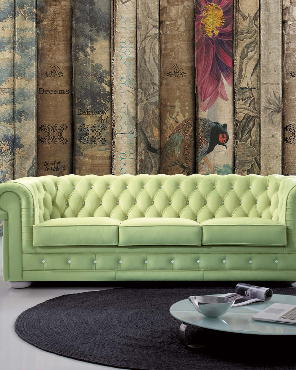 Moroccan Blunt Vintage Bookshelf Mural M2961- Sample