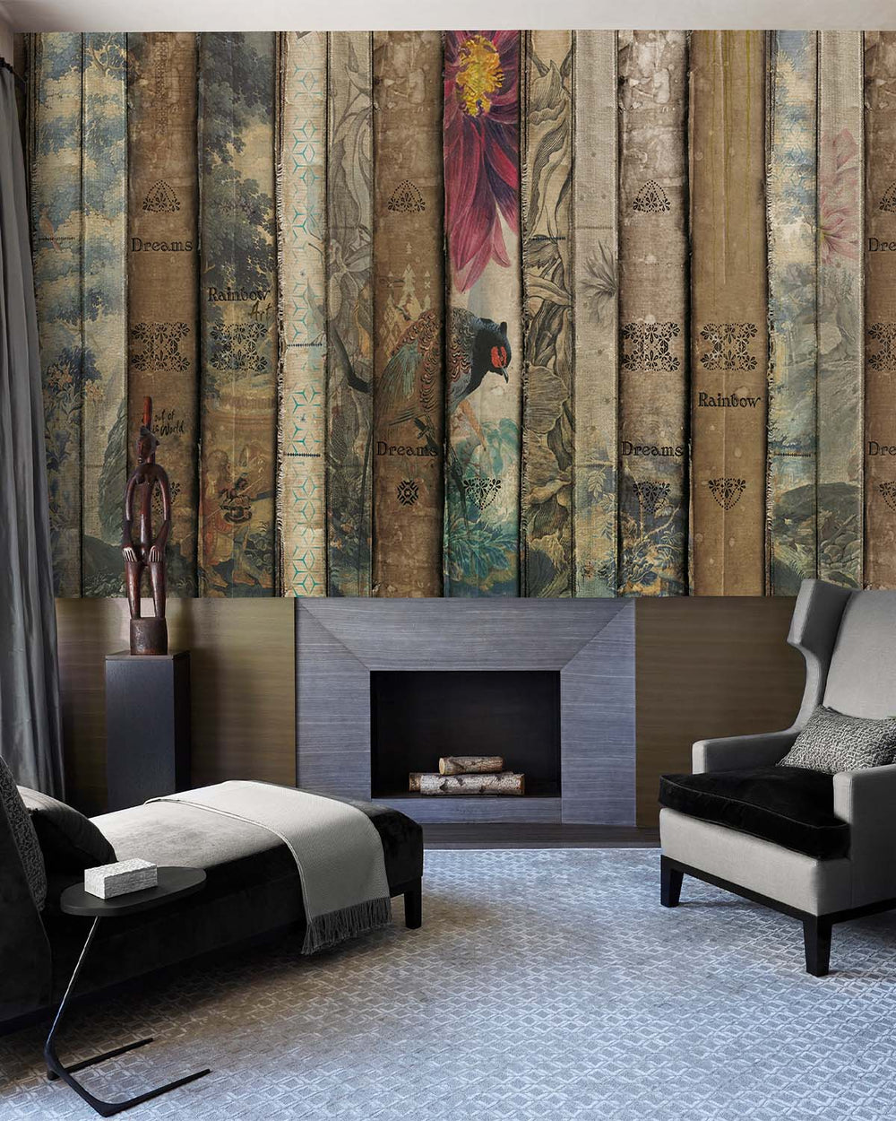 Moroccan Blunt Vintage Bookshelf Mural M2961