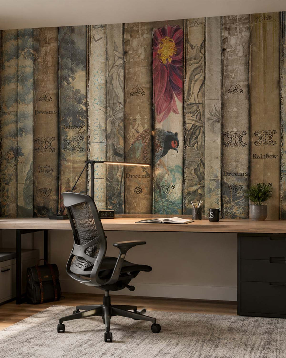 Moroccan Blunt Vintage Bookshelf Mural M2961