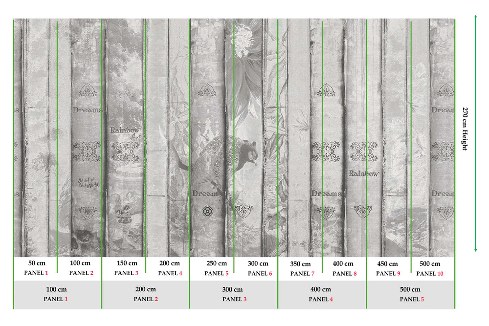 Mountain Mist Vintage Bookshelf Mural M2962- Sample