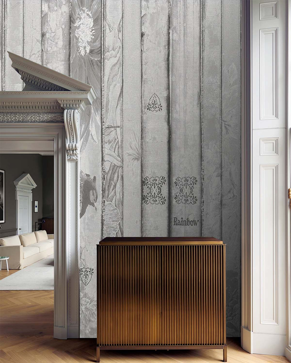 Mountain Mist Vintage Bookshelf Mural M2962