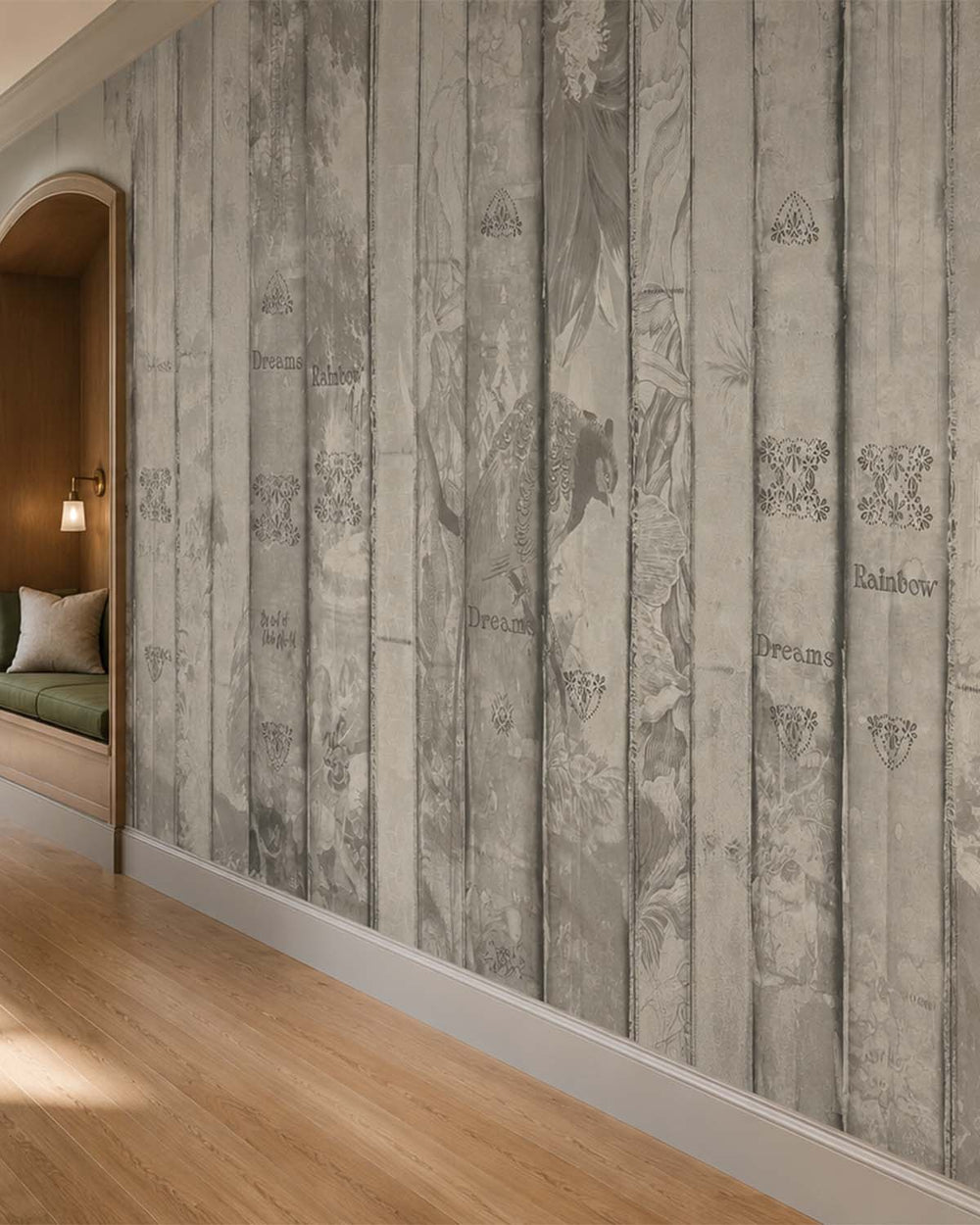 Mountain Mist Vintage Bookshelf Mural M2962