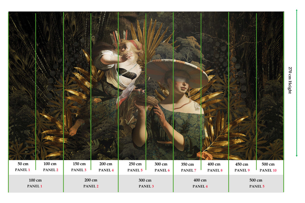 Calliste Green Renaissance Dream Mural M2966