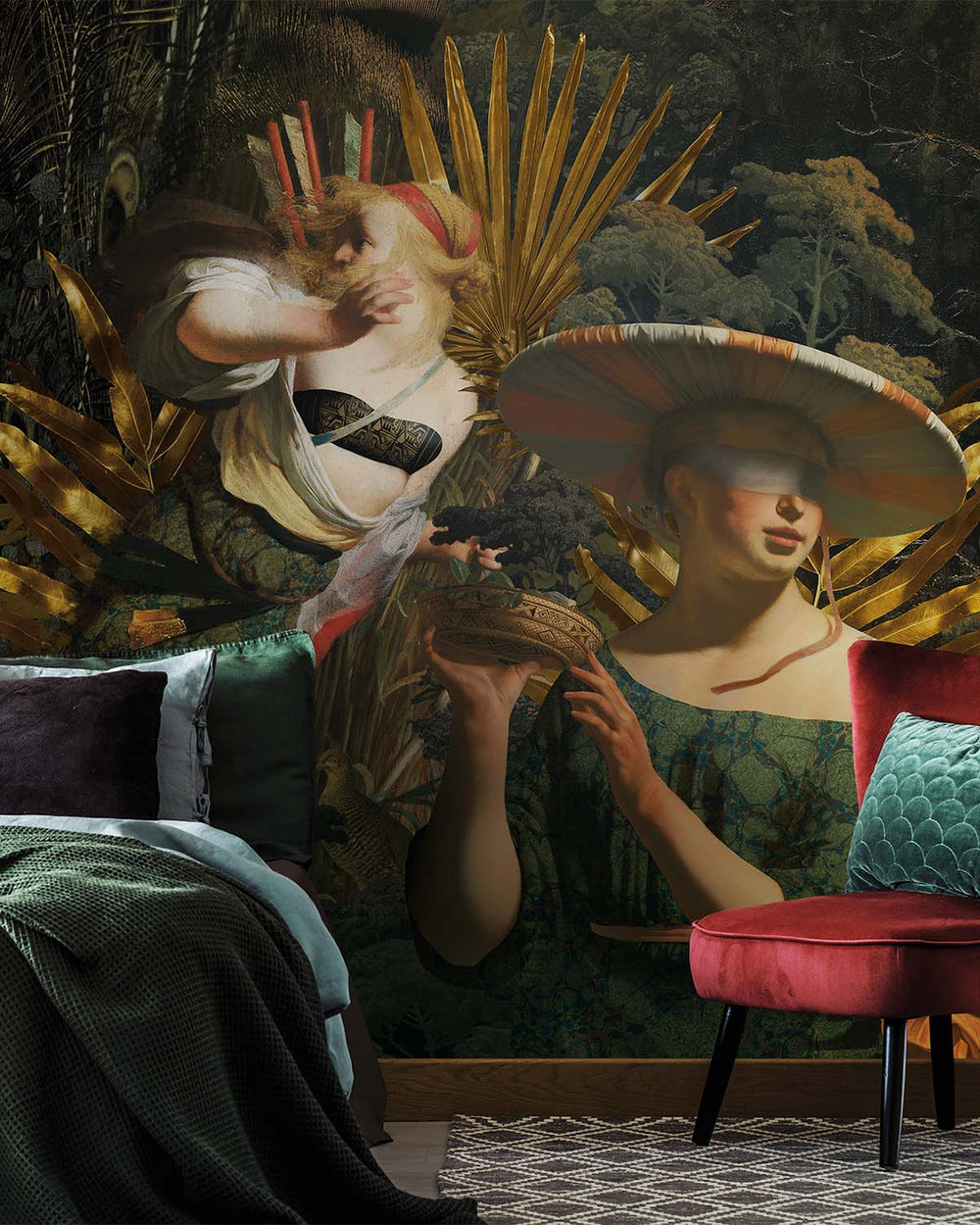 Calliste Green Renaissance Dream Mural M2966- Sample