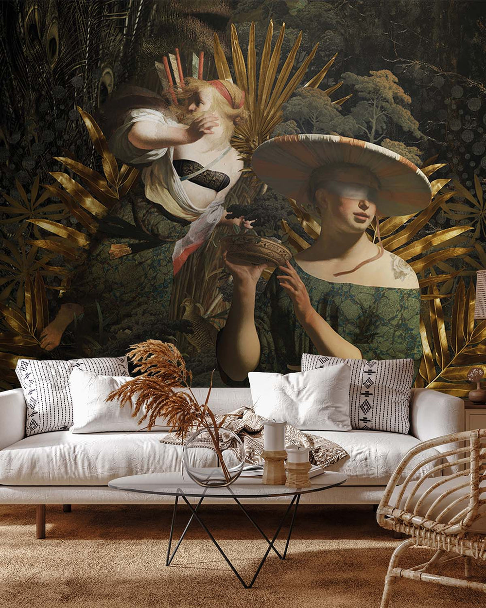 Calliste Green Renaissance Dream Mural M2966