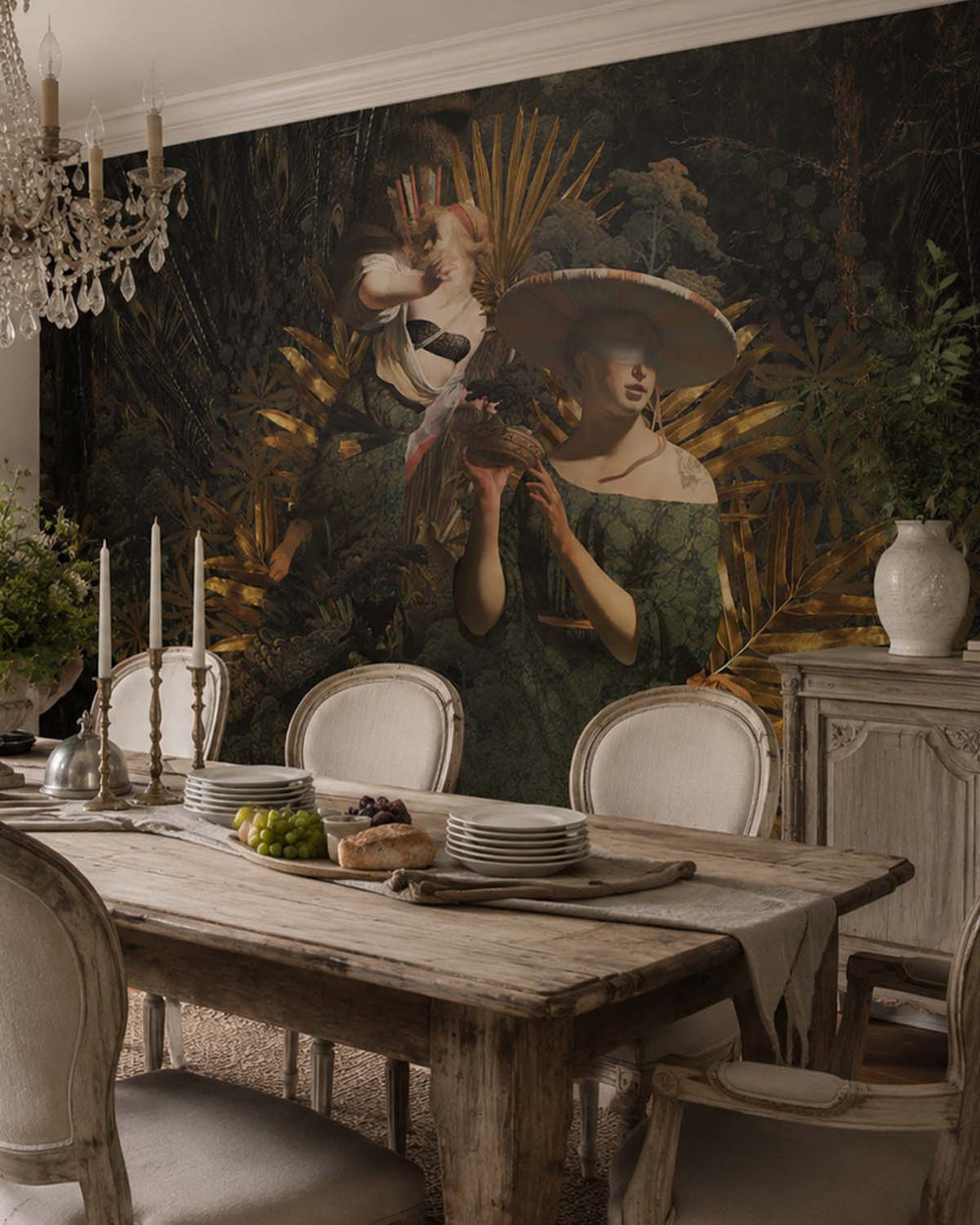 Calliste Green Renaissance Dream Mural M2966