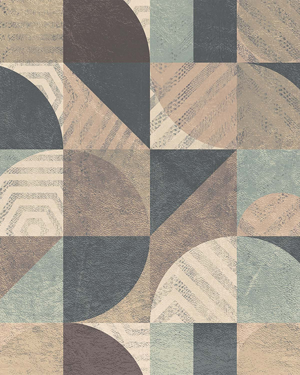 Easily Suede Retro Abstract Geometry Mural M2969- Sample