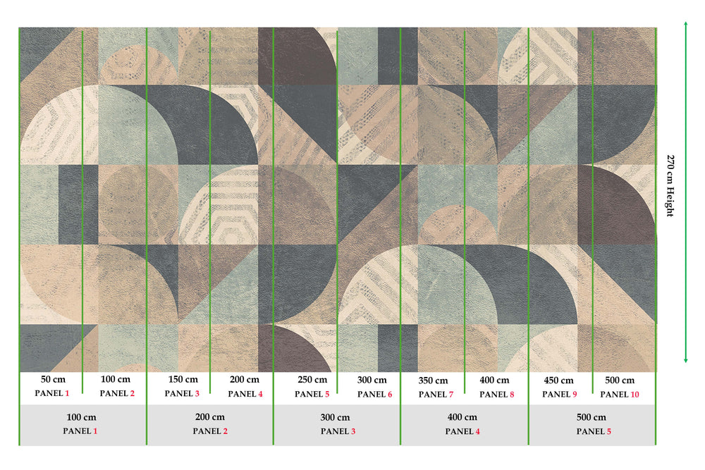 Easily Suede Retro Abstract Geometry Mural M2969- Sample