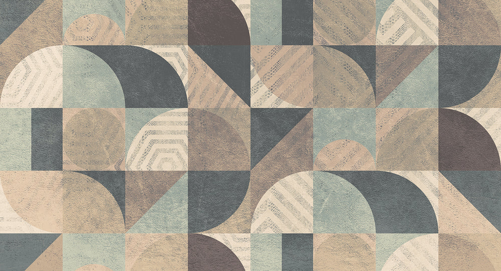 Easily Suede Retro Abstract Geometry Mural M2969- Sample