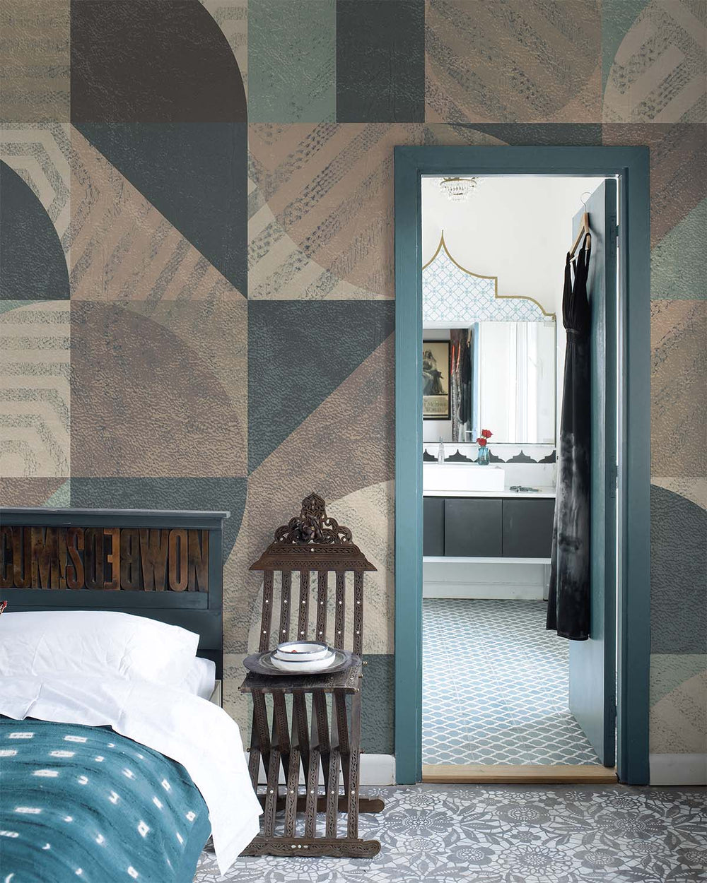 Easily Suede Retro Abstract Geometry Mural M2969