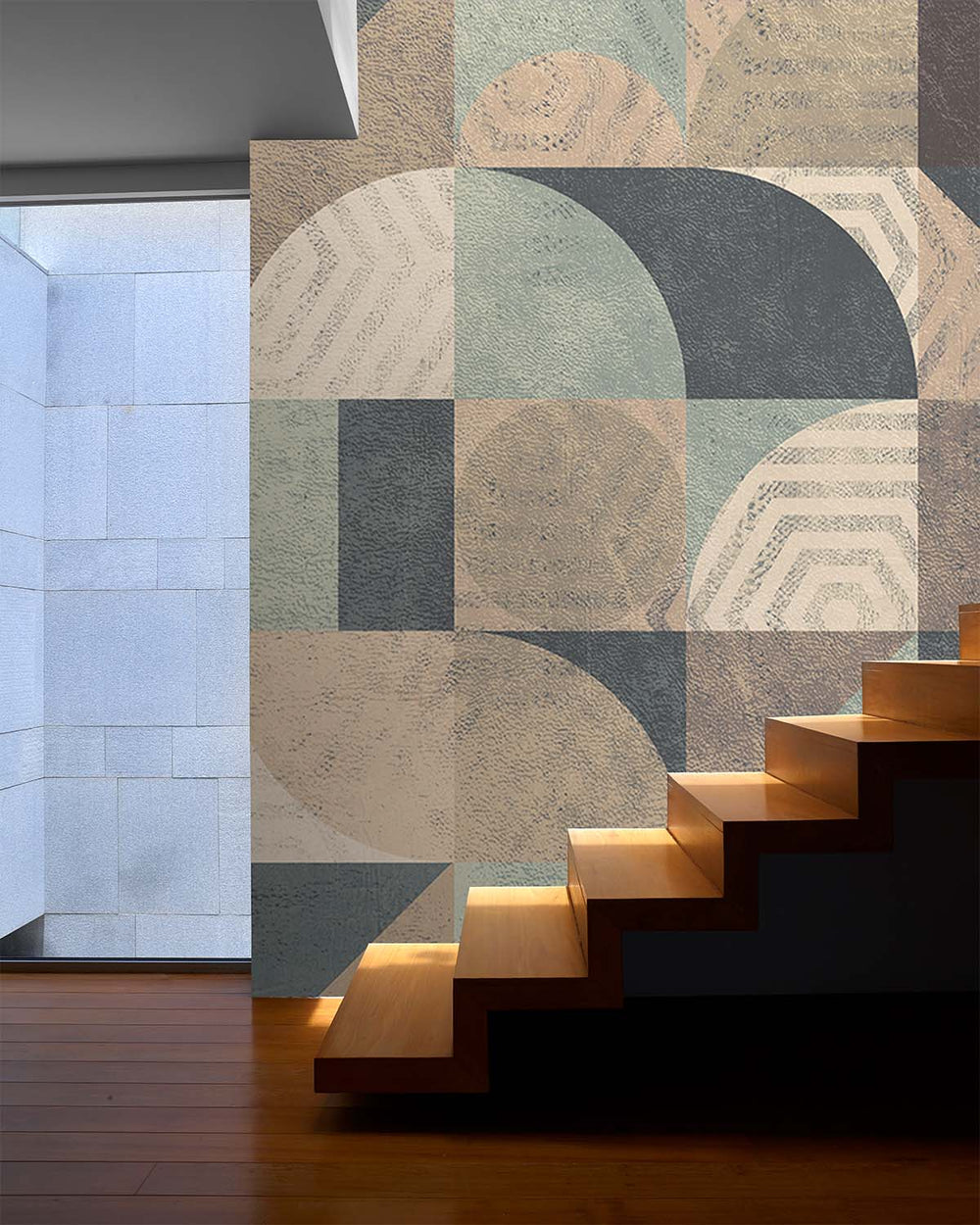 Easily Suede Retro Abstract Geometry Mural M2969- Sample
