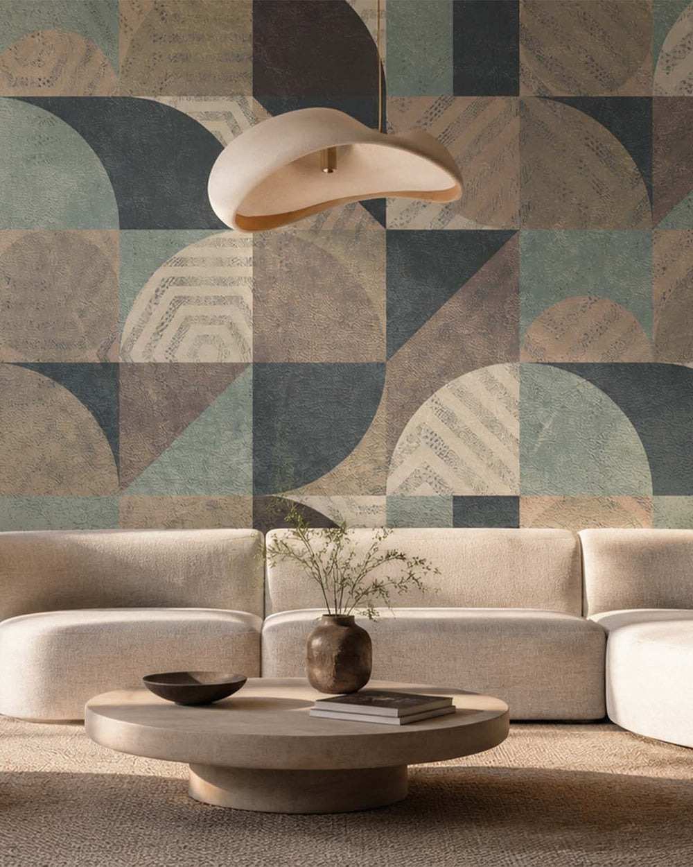 Easily Suede Retro Abstract Geometry Mural M2969