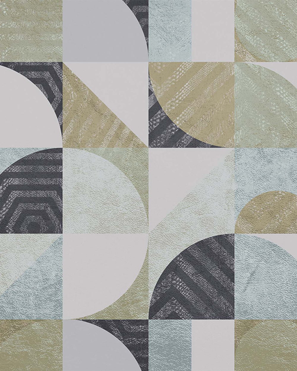 Grey Dolphin Retro Abstract Geometry Mural M2970- Sample