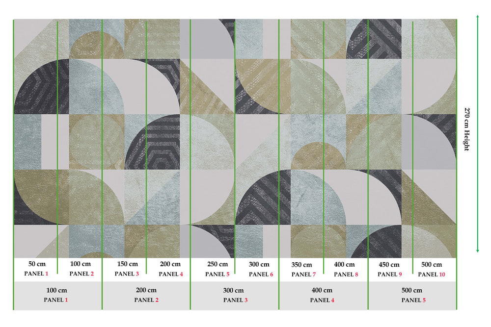 Grey Dolphin Retro Abstract Geometry Mural M2970