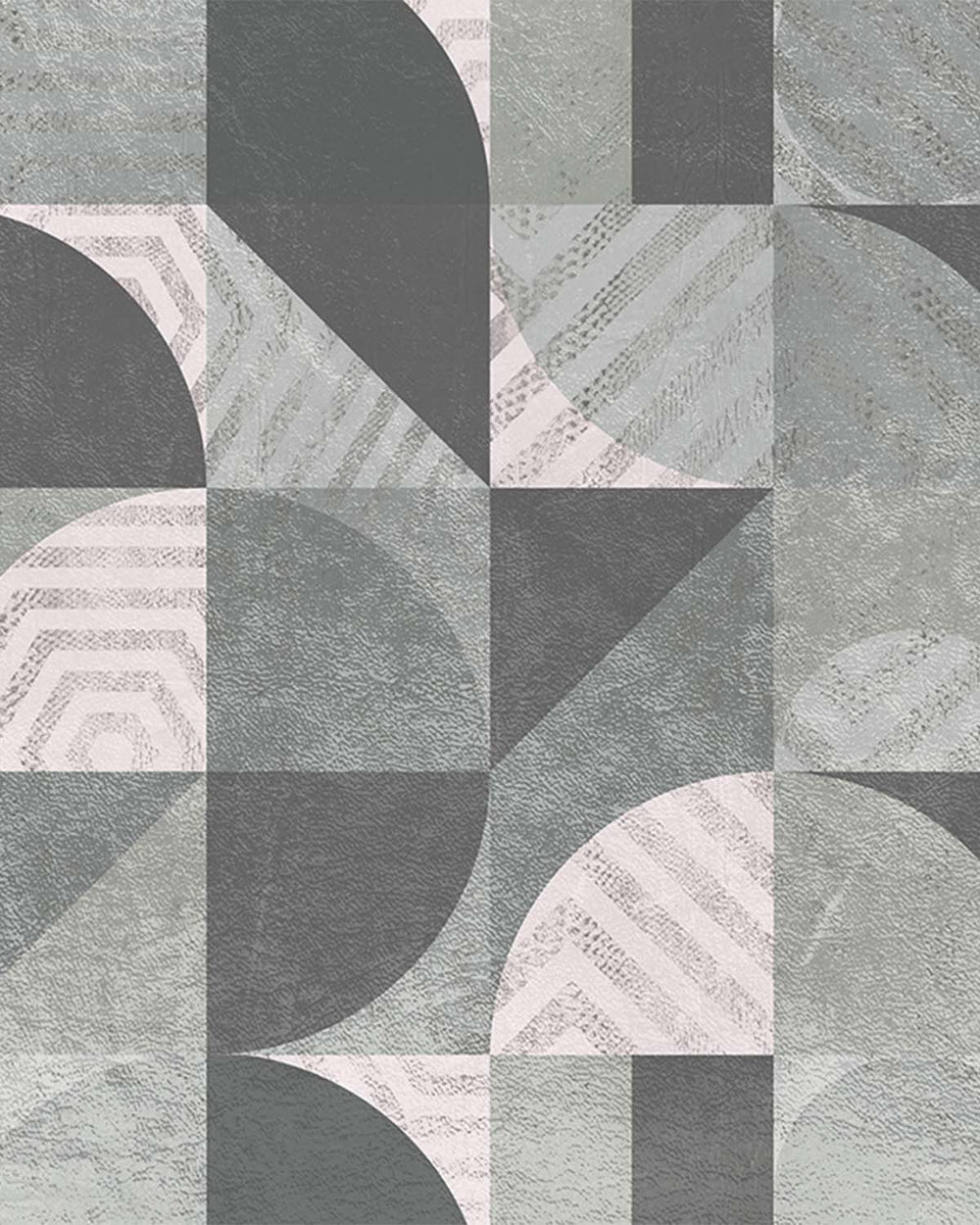 Dark Limestone Retro Abstract Geometry Mural M2971- Sample