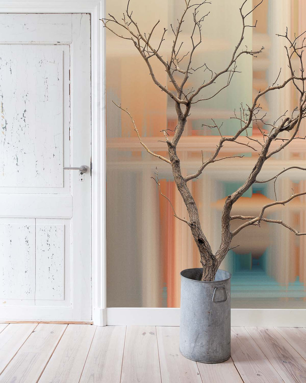 Cinnamon Frost Abstract Geometric Art Mural M2980