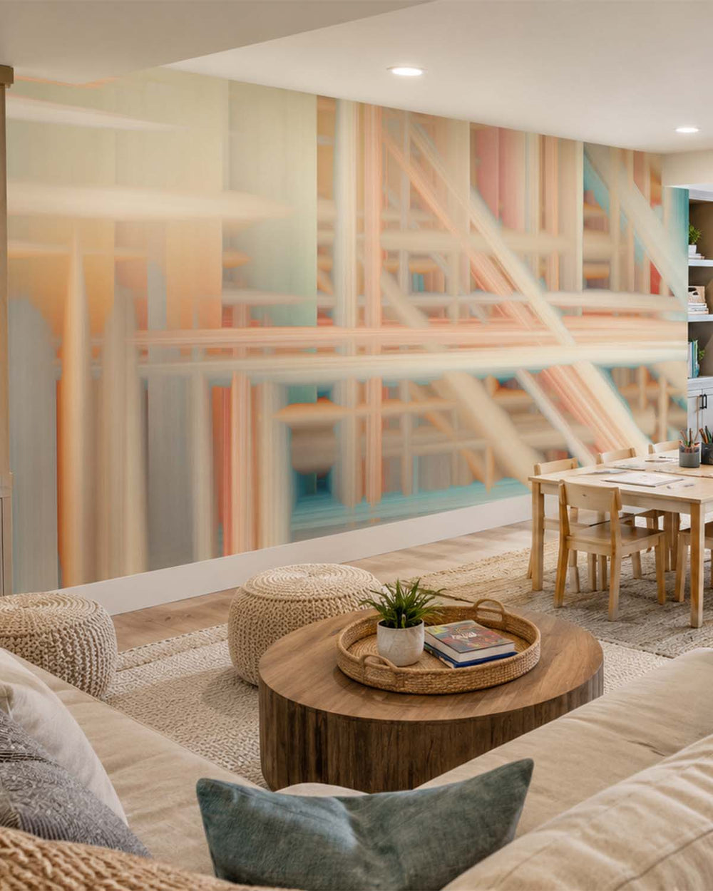 Cinnamon Frost Abstract Geometric Art Mural M2980 - Sample