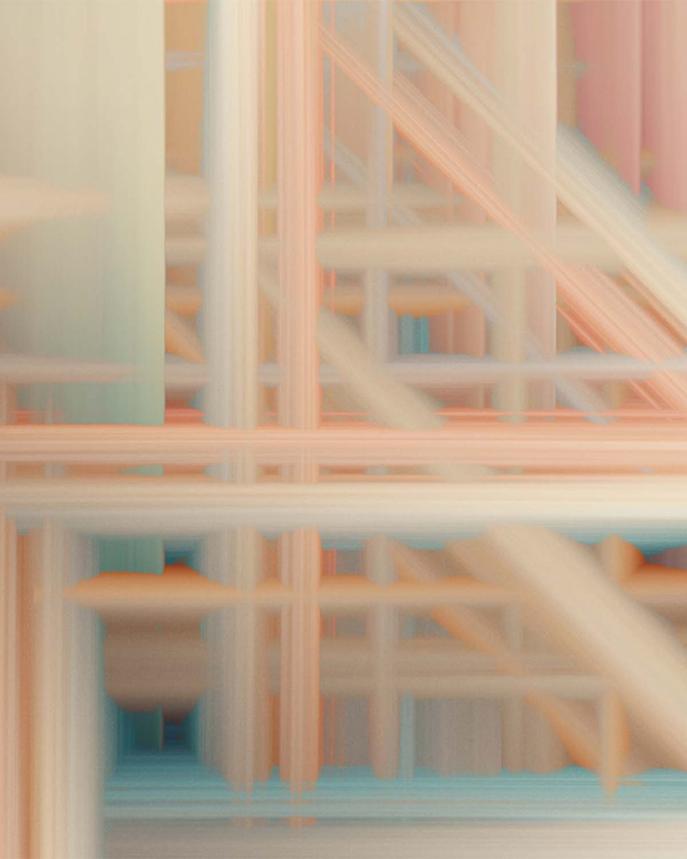 Cinnamon Frost Abstract Geometric Art Mural M2980