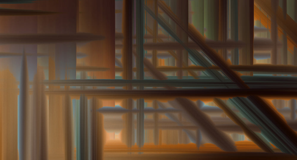 Brown Bramble Abstract Geometric Art Mural M2981
