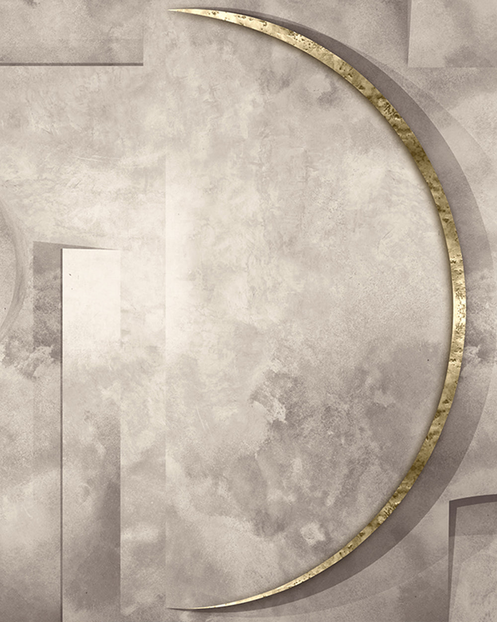 Whippet Gray Faux Concrete Crescent Mural M2982 - Sample