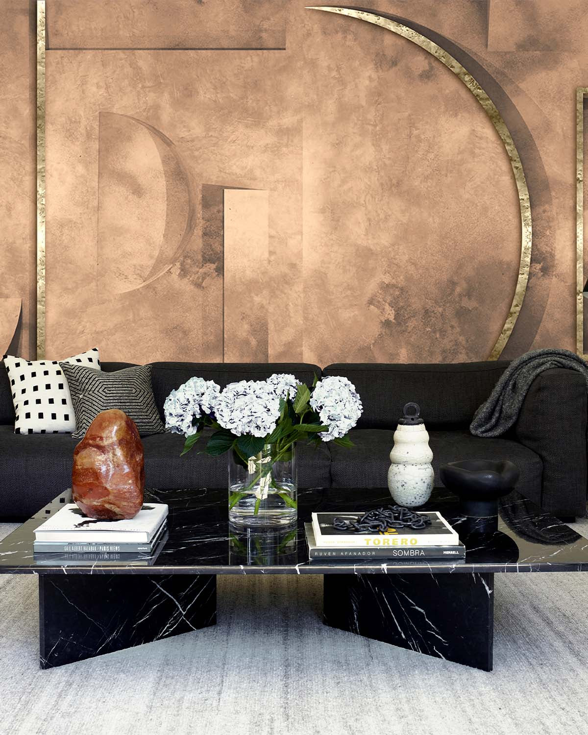 Chinook Salmon Faux Concrete Crescent Mural M2984