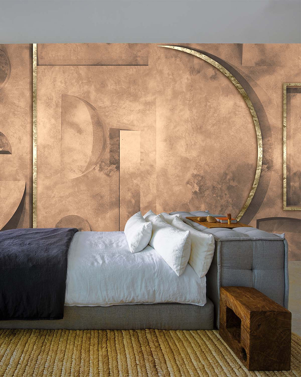 Chinook Salmon Faux Concrete Crescent Mural M2984