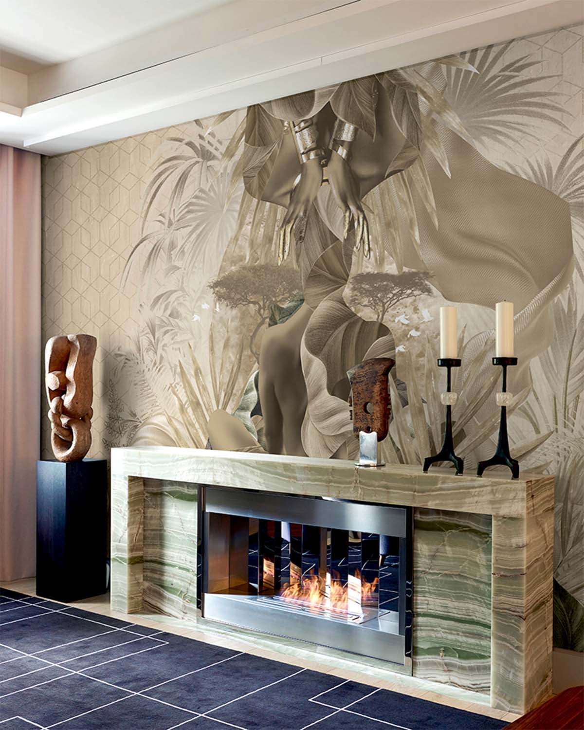 Montecito Lush Tropical Princess Mural M2985