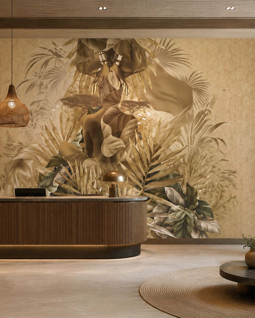 Montecito Lush Tropical Princess Mural M2985